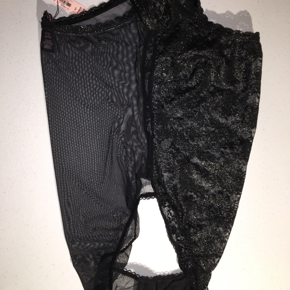 Shiny Black Lace Lingerie Body Suit - Picture 5 of 8